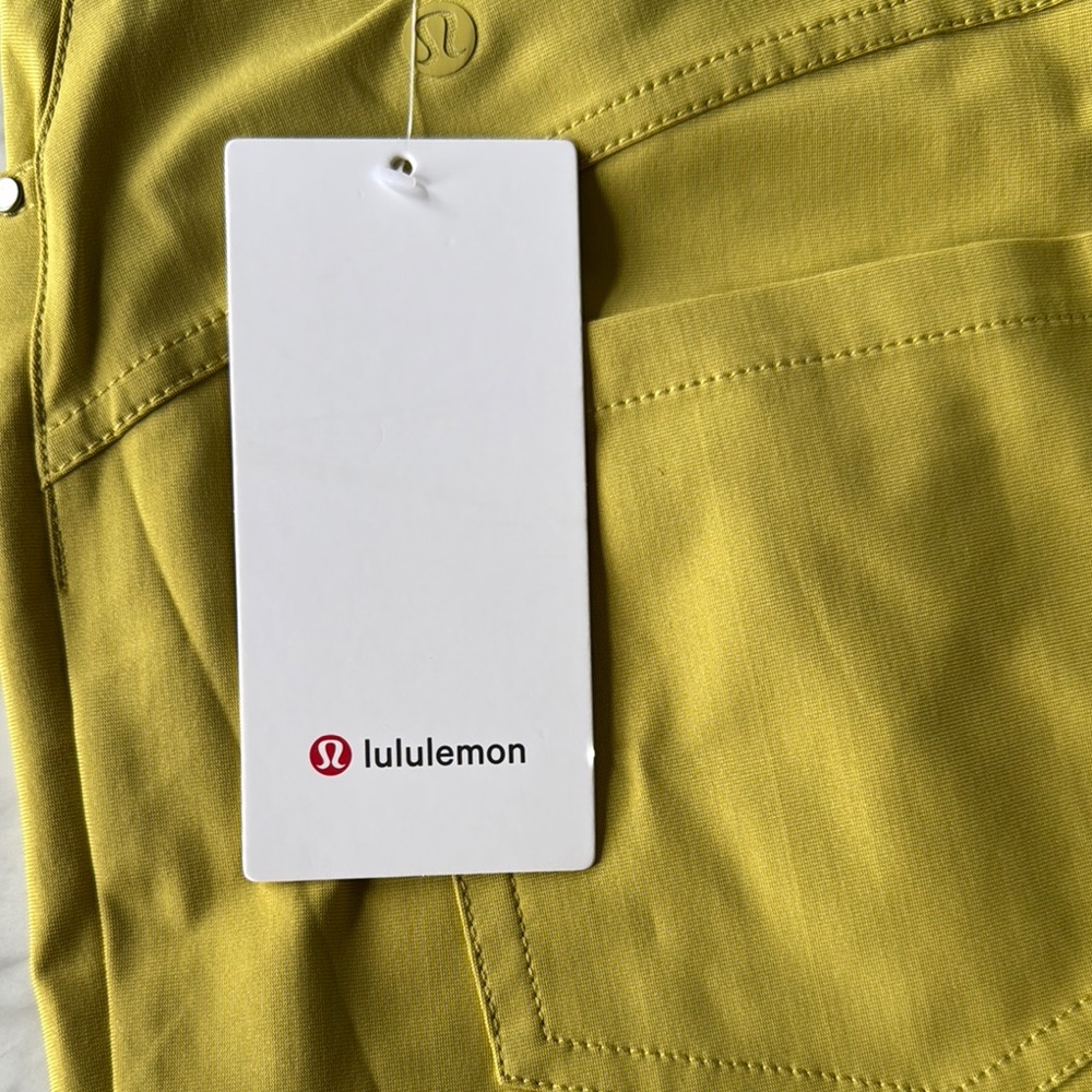 Lululemon Yellow/citron city sleek wide leg Cropped Trousers - Picture 4 of 6